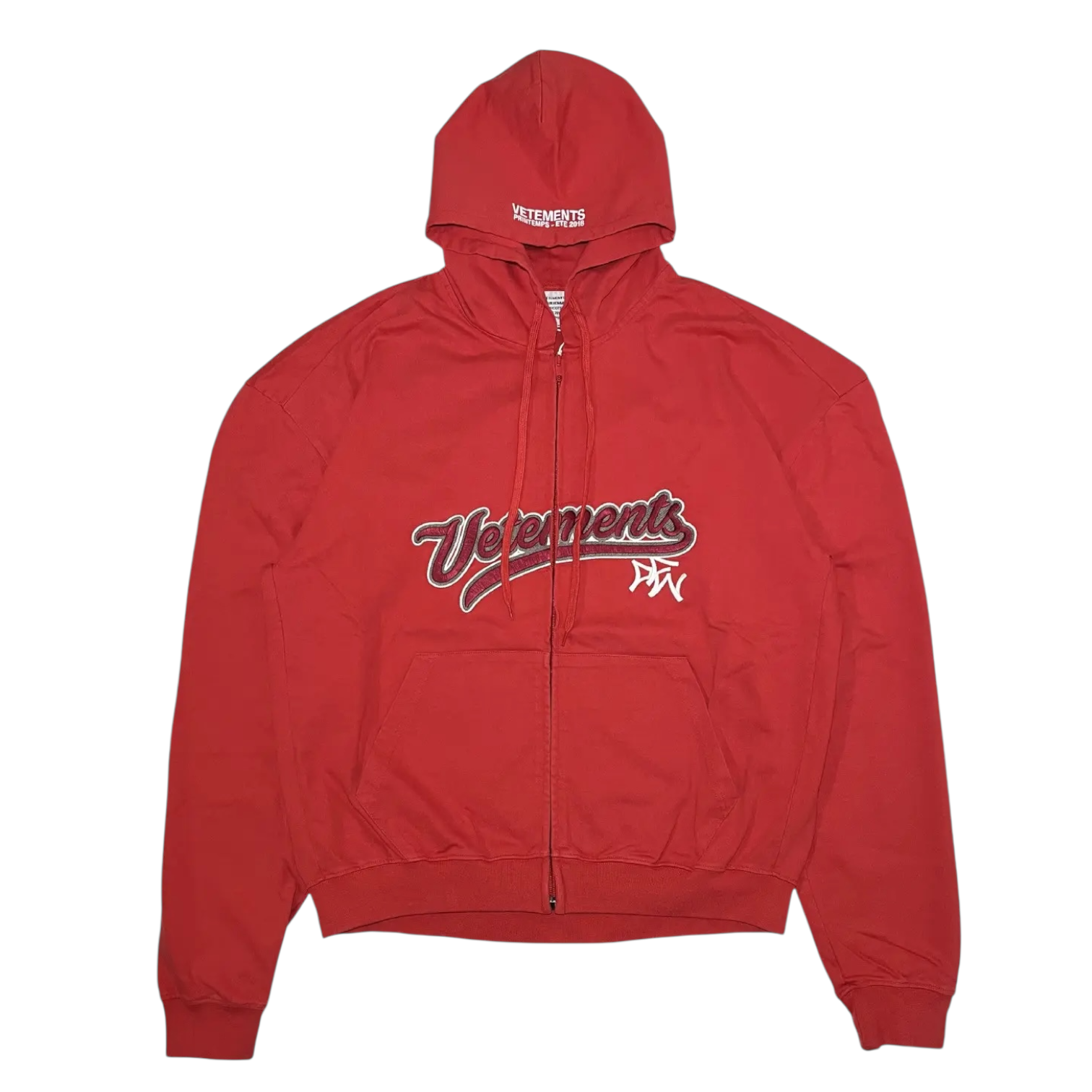 Vetements FW18 Yankees Zip Up Hoodie