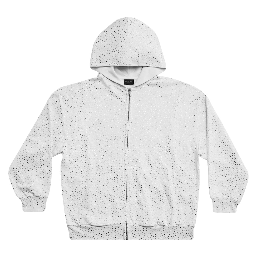 Balenciaga SS23 Crystal Embellished Zip Up Hoodie