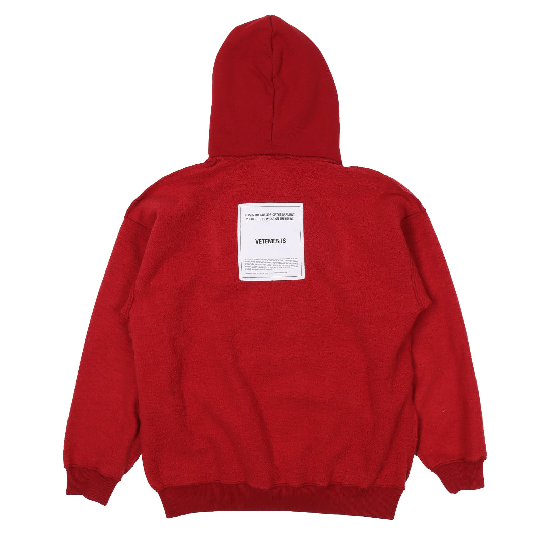 Vetements SS16 Inside-Out Patch Hoodie