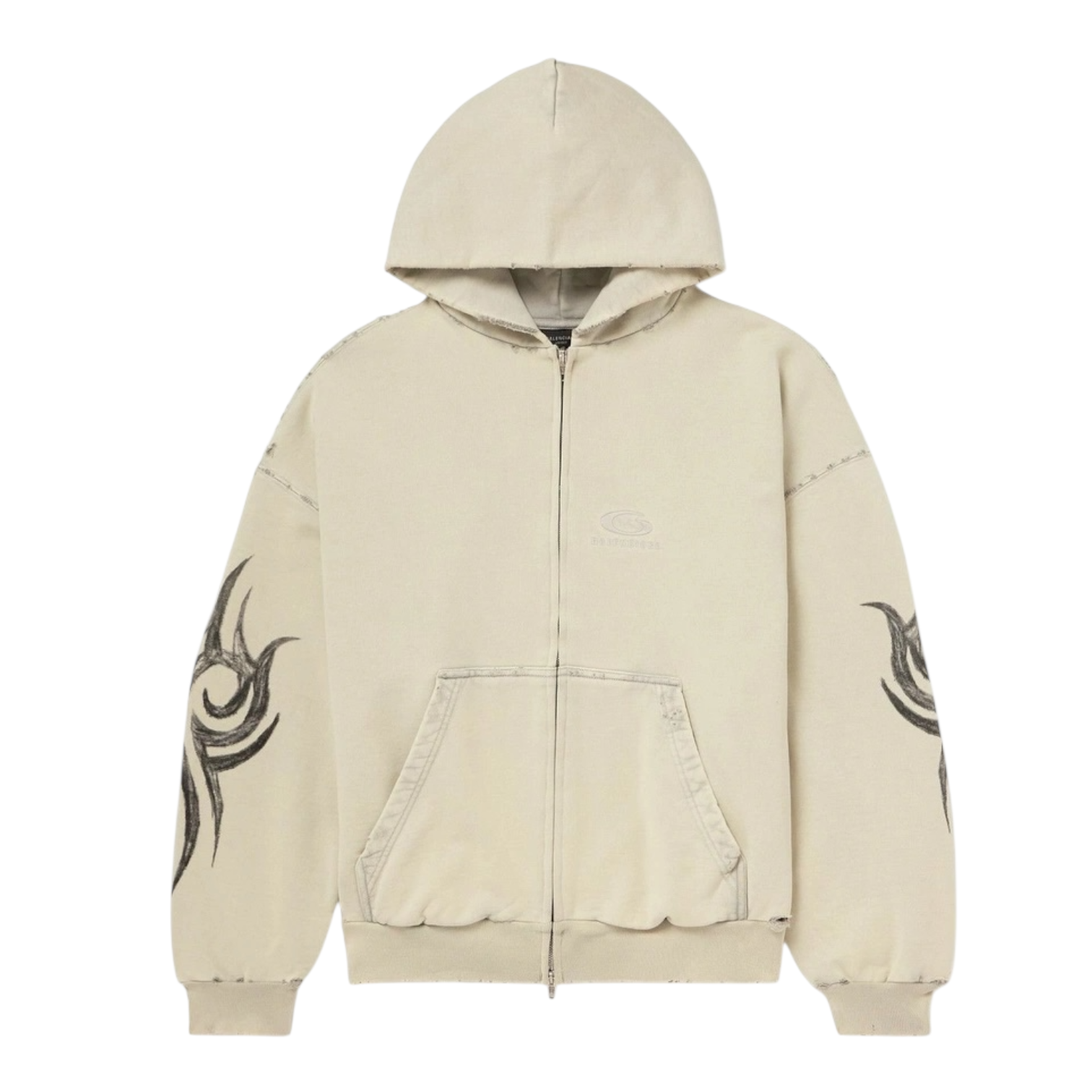 Balenciaga FW24 Tribal Zip-Up Hoodie
