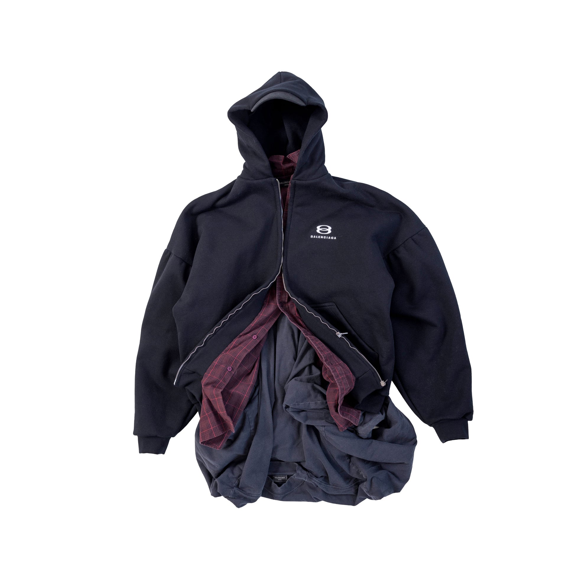 Balenciaga FW22 Unity Sports 3 Layered Ski Hoodie