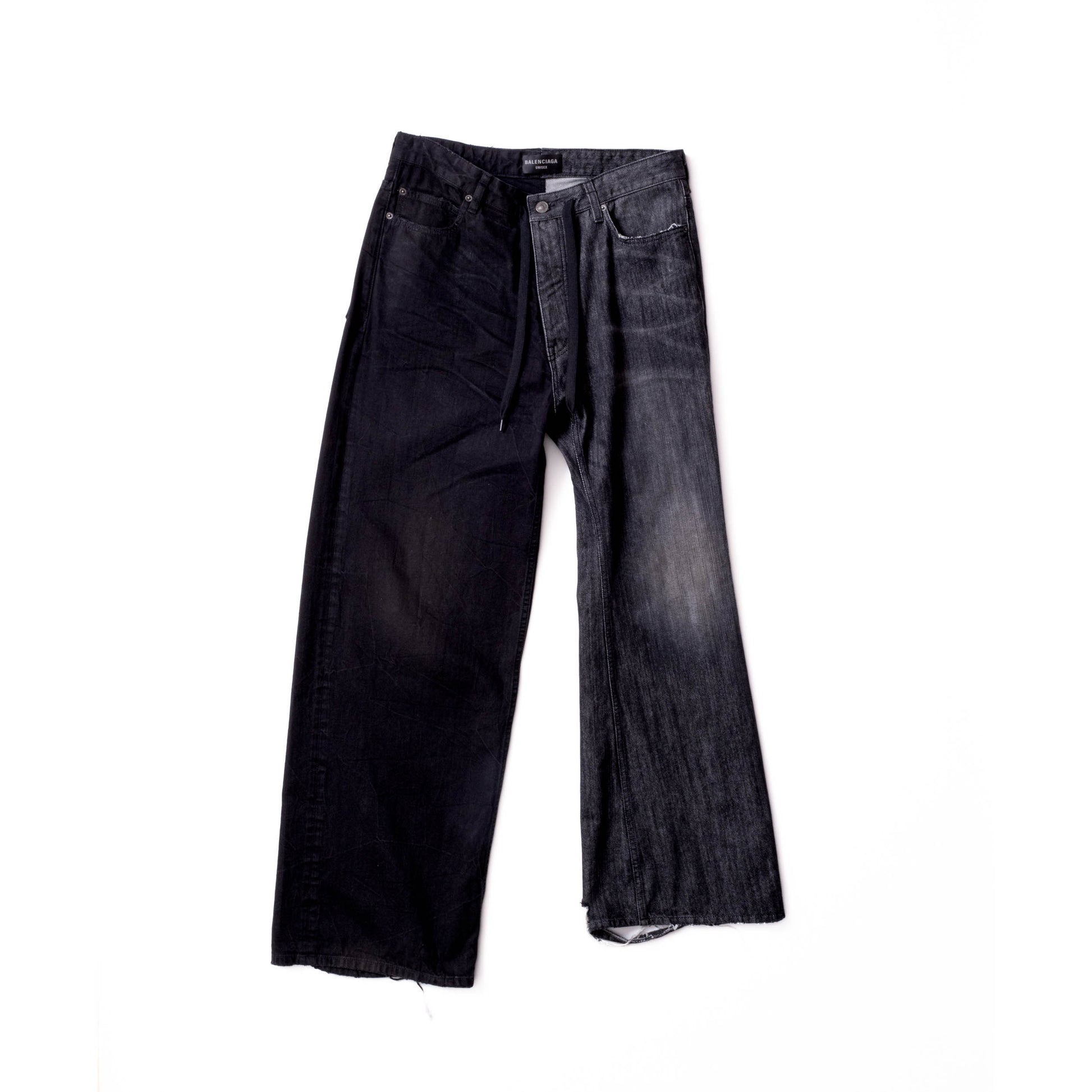 Balenciaga FW23 Fifty-Fifty Contrast Denim