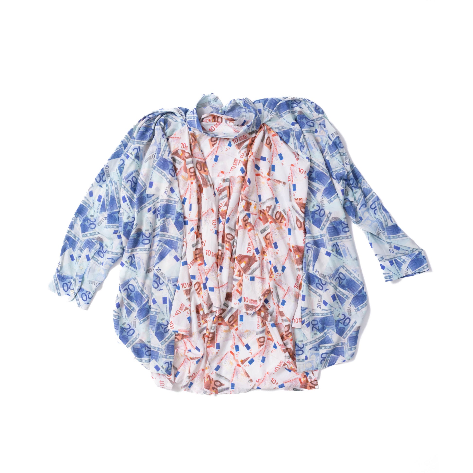 Balenciaga SS18 Runway “Euro Bills” Viscose Double Shirt