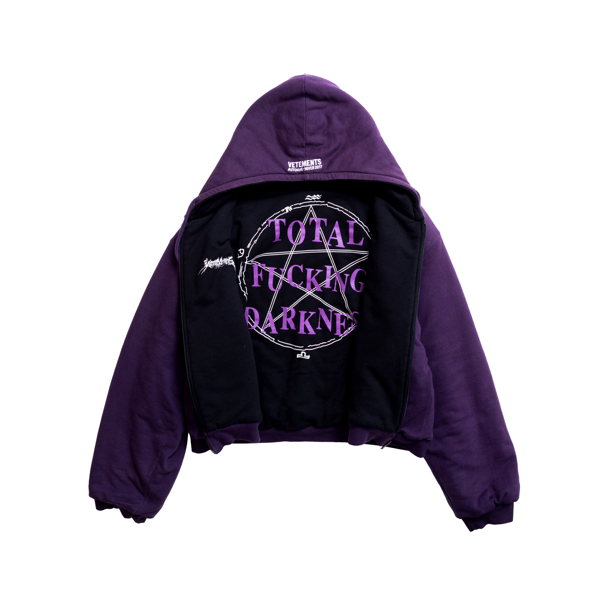 Vetements FW16 Reversible TFD Gun Club Hooded Bomber