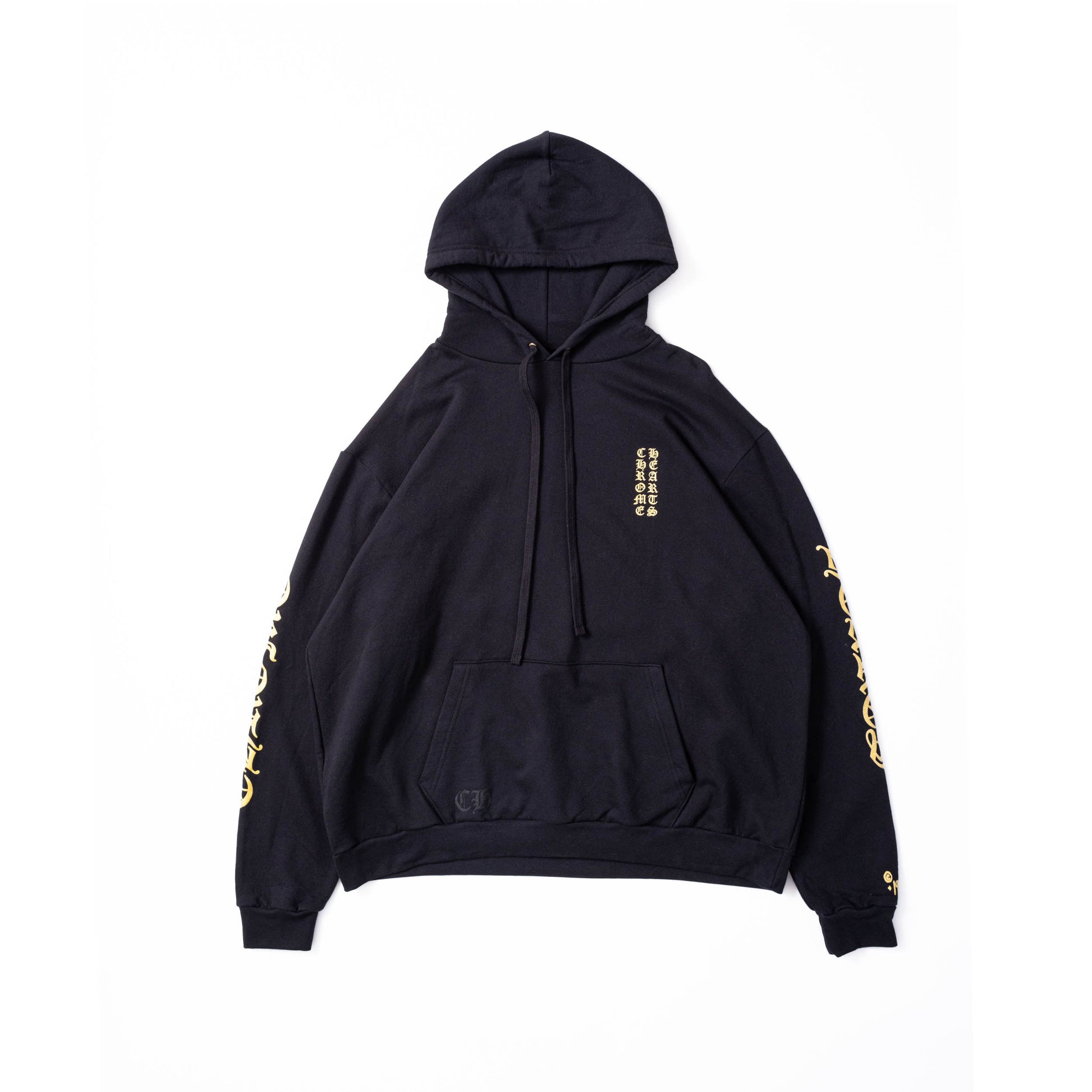 Chrome Hearts SS24 Vertical Logo Gold Glitter Hoodie