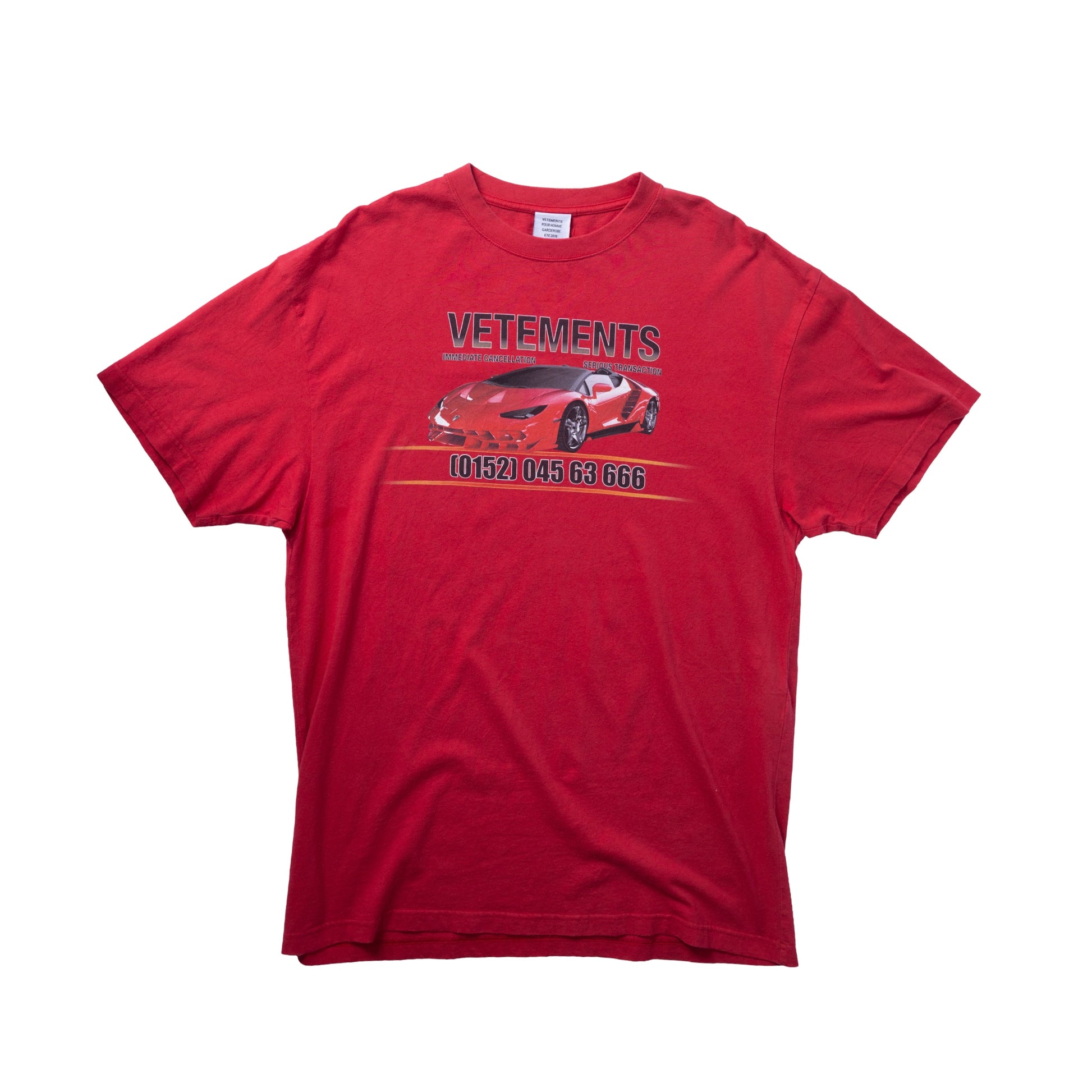 Vetements SS19 Car Hotline Tee