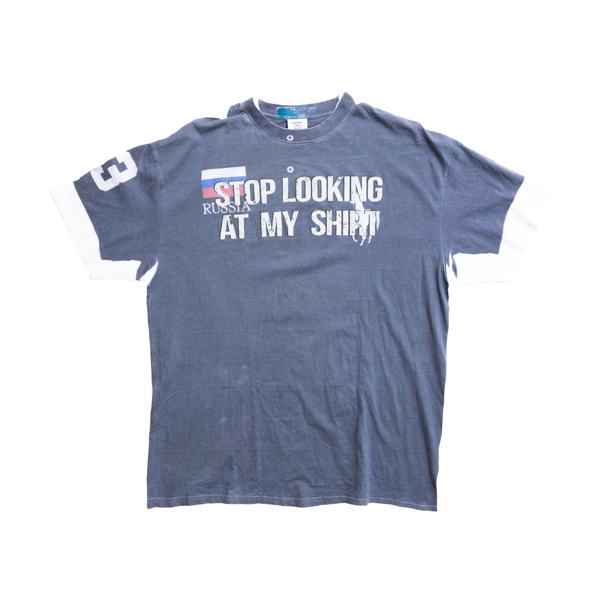 Vetements FW18 Tromp L’oeil Double Sided Russia Tee