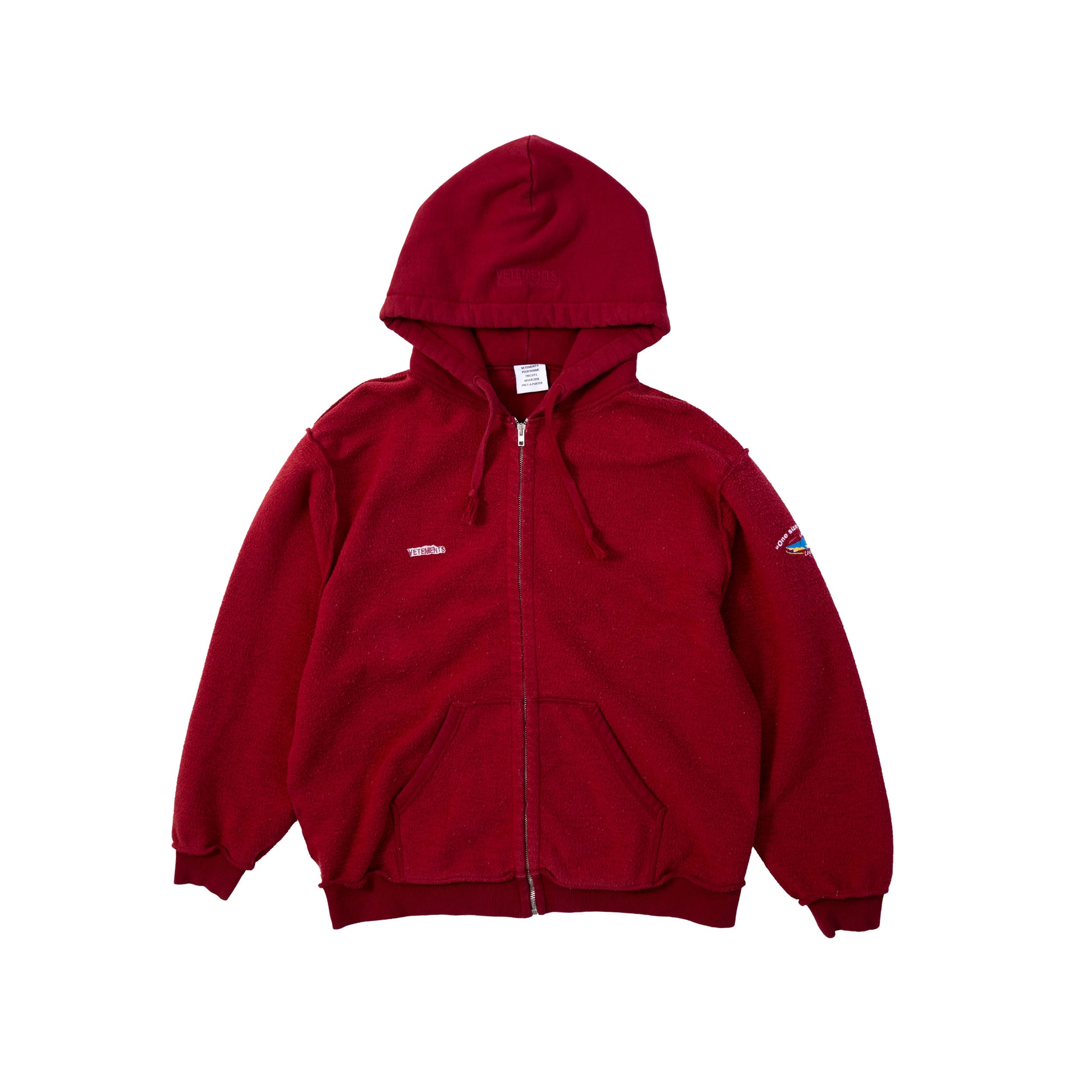Vetements SS16 Inside Out Offshore Zip-Up Hoodie