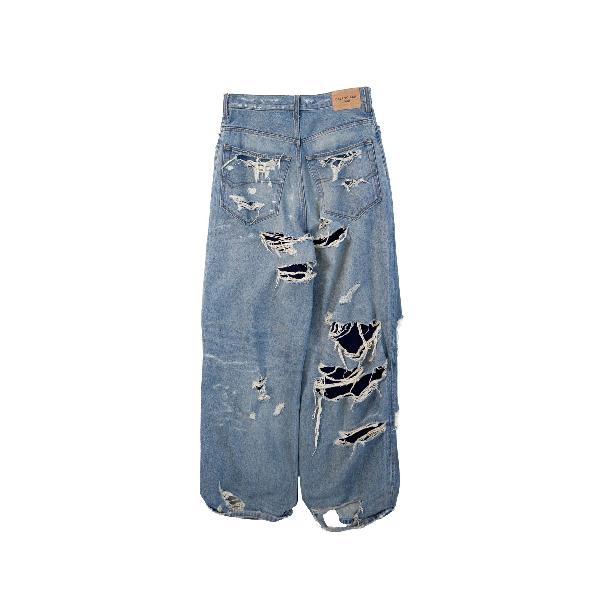 Balenciaga FW21 Destroyed Hybrid Denim Jeans