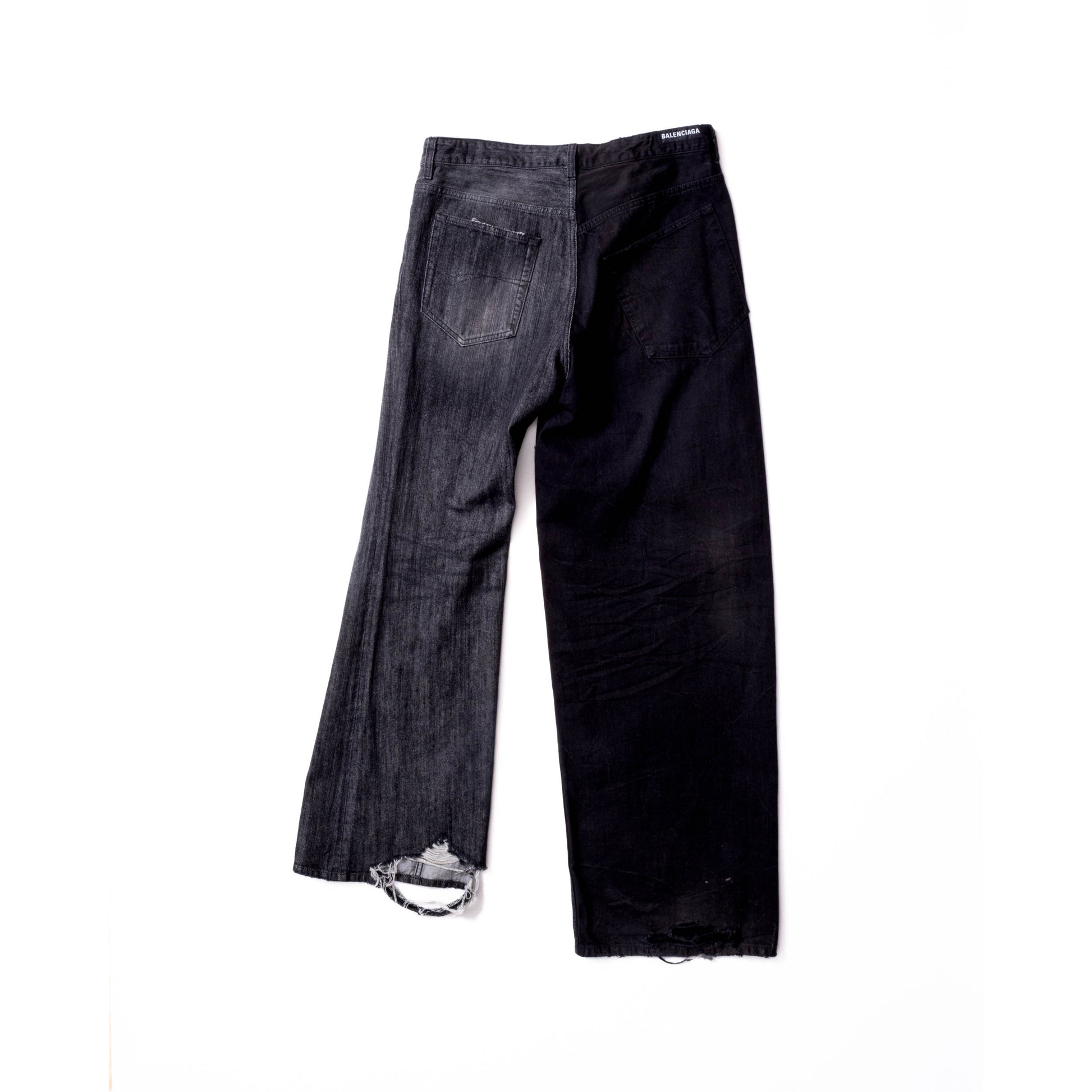 Balenciaga FW23 Fifty-Fifty Contrast Denim