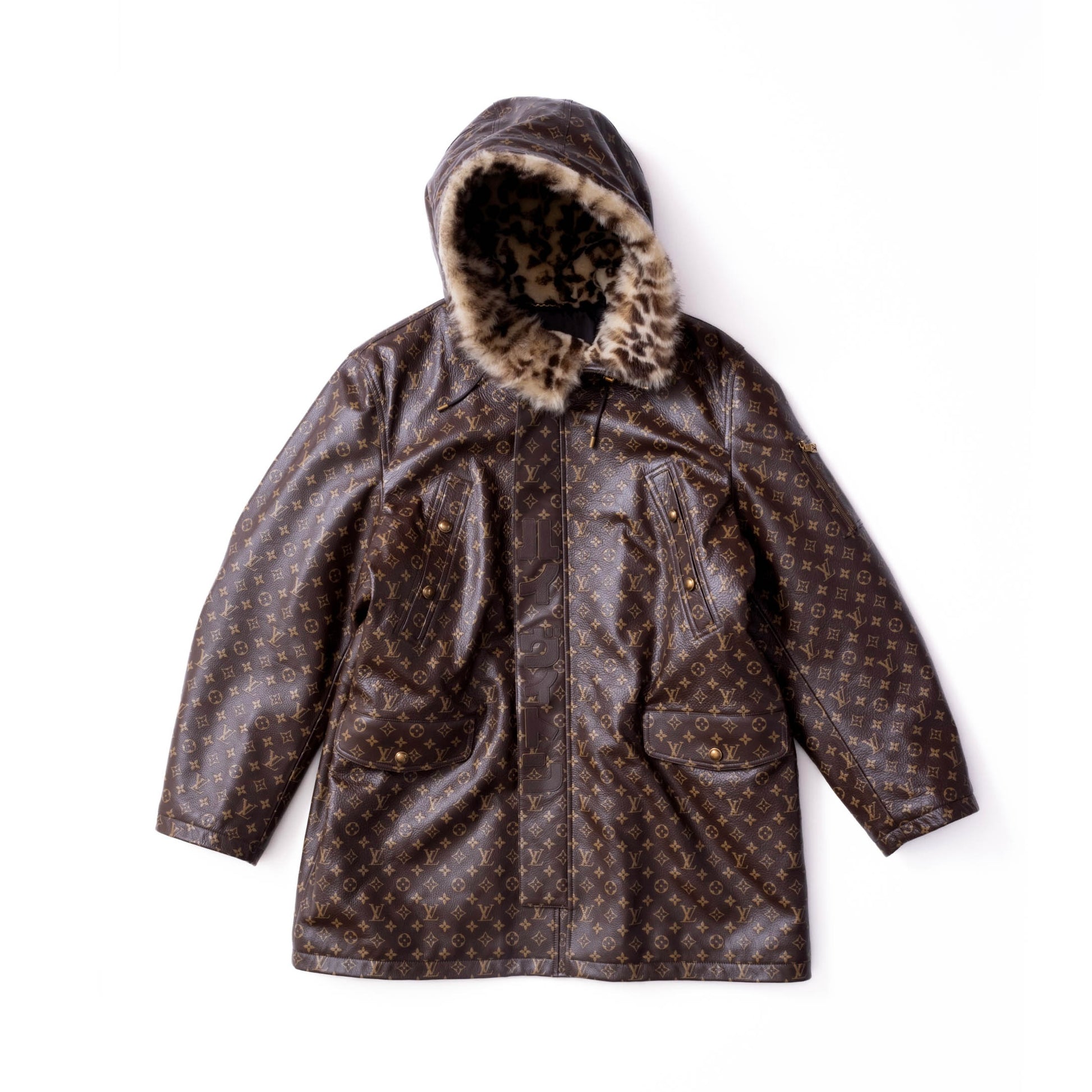 Louis Vuitton FW25 Runway Monogram Leather Parka