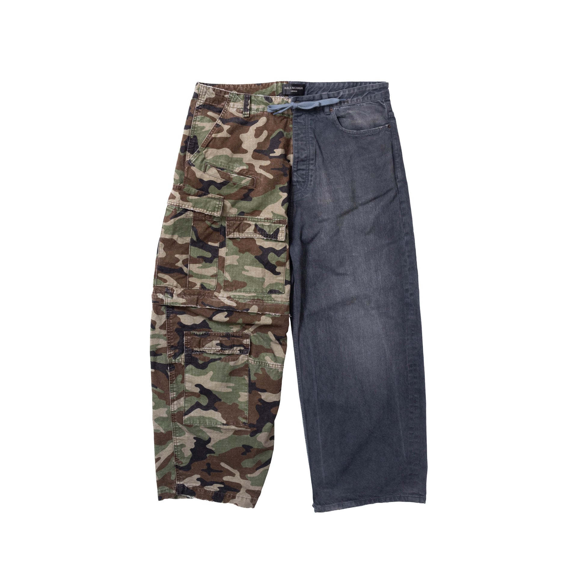 Balenciaga SS24 Hybrid Split Dark Camo Denim Pants