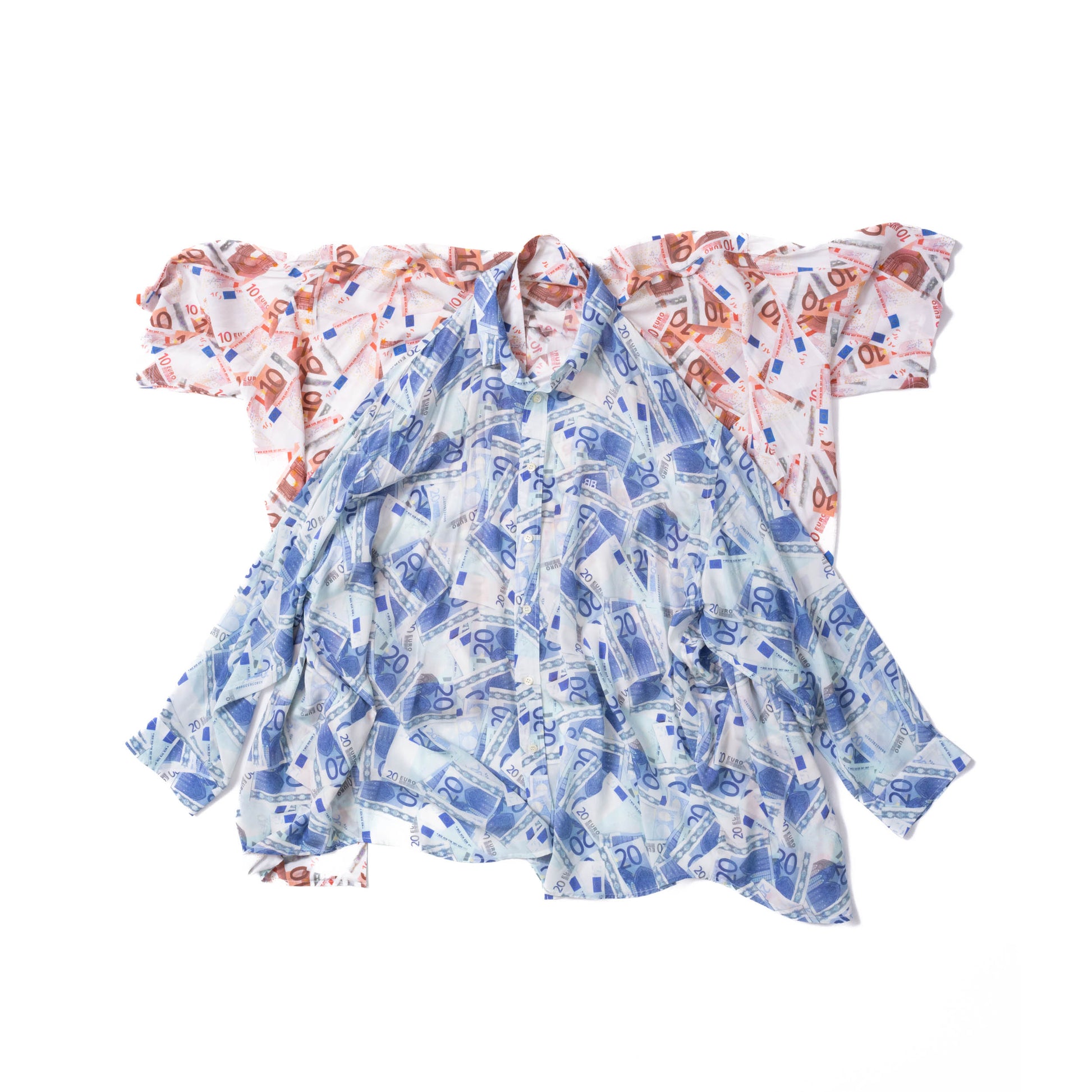 Balenciaga SS18 Runway “Euro Bills” Viscose Double Shirt