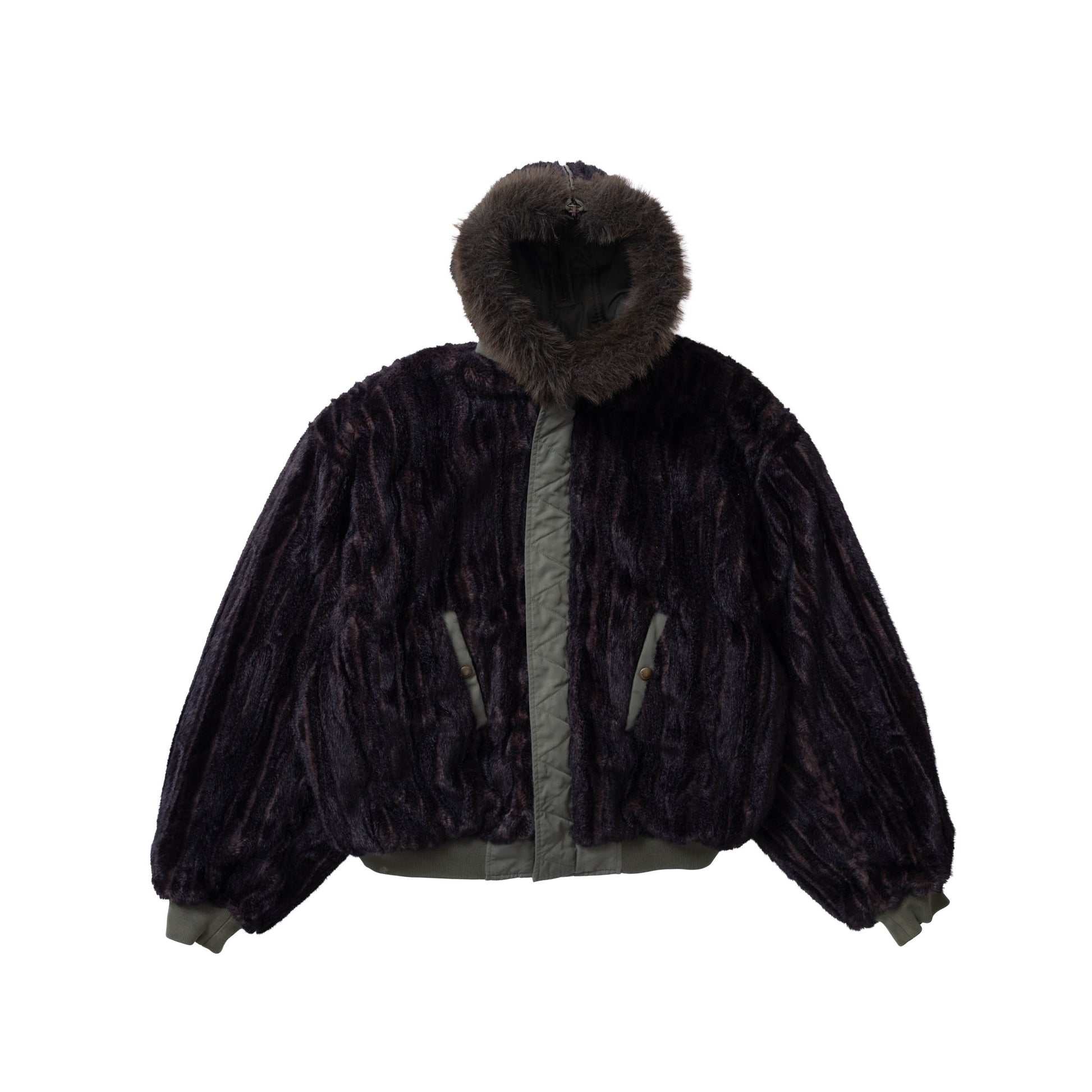 Balenciaga FW25 Garde Robe Fur Lined Hooded Bomber