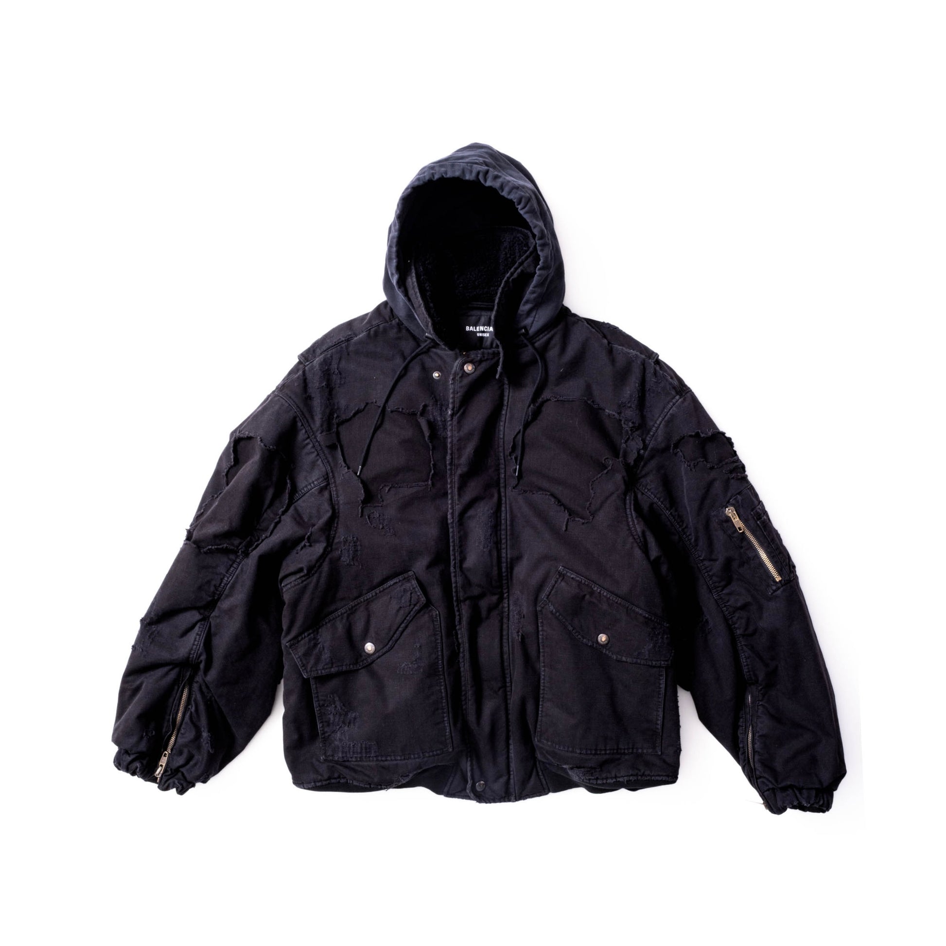 Balenciaga FW24 Unity Destroyed Bomber Jacket