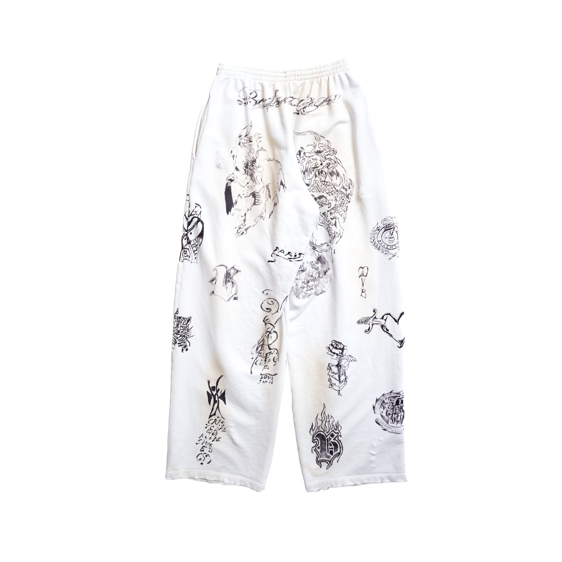 Balenciaga SS24 Distressed Tattoo Sweatpants