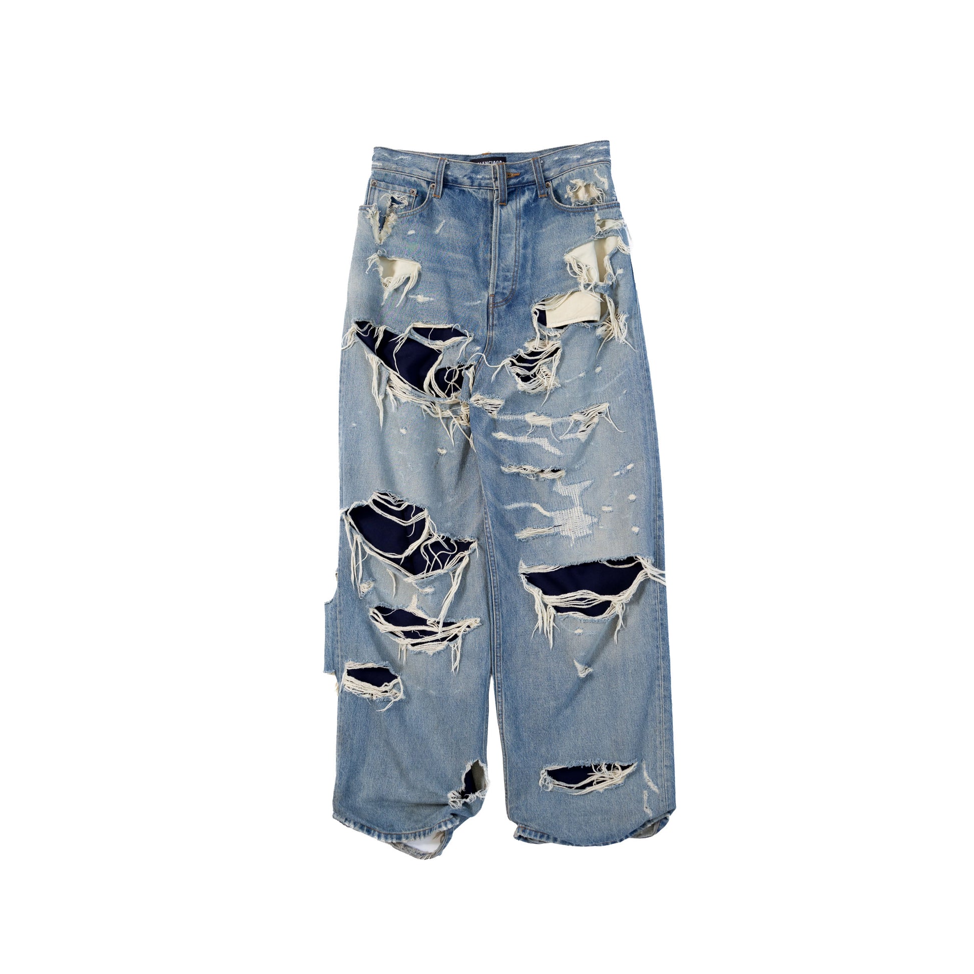 Balenciaga FW21 Destroyed Hybrid Denim Jeans