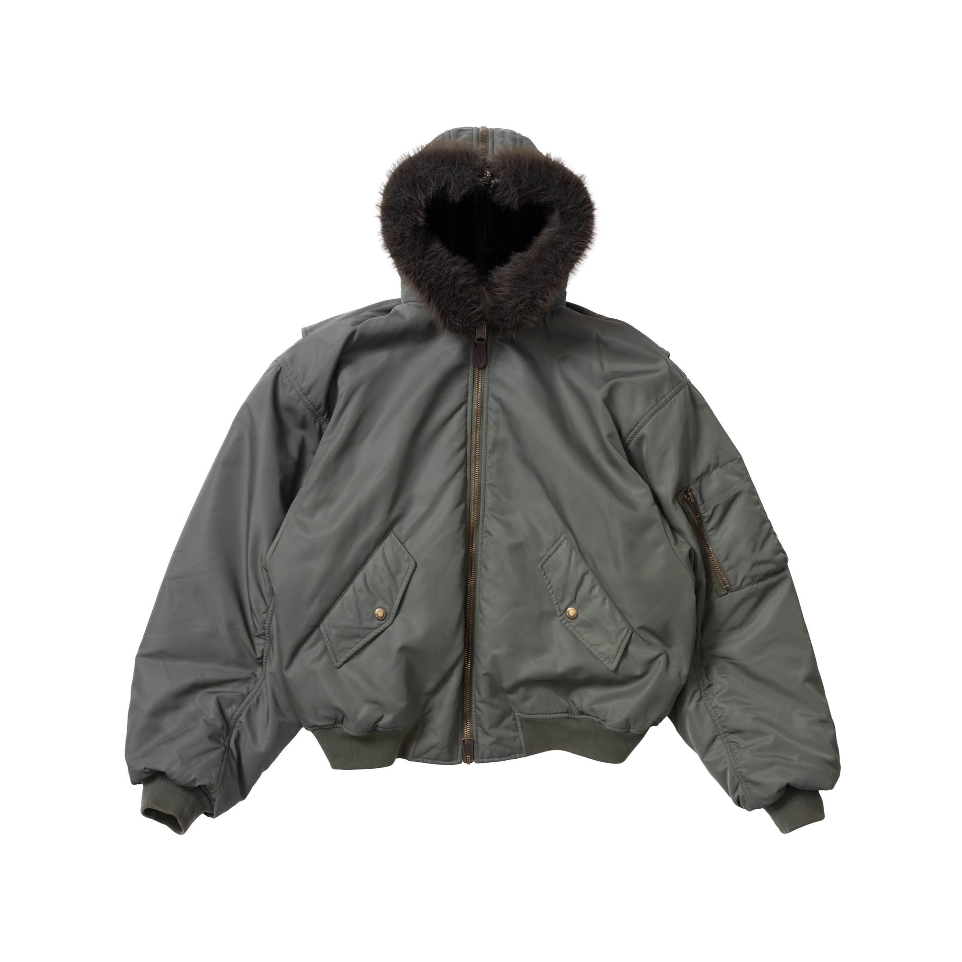 Balenciaga FW25 Garde Robe Fur Lined Hooded Bomber