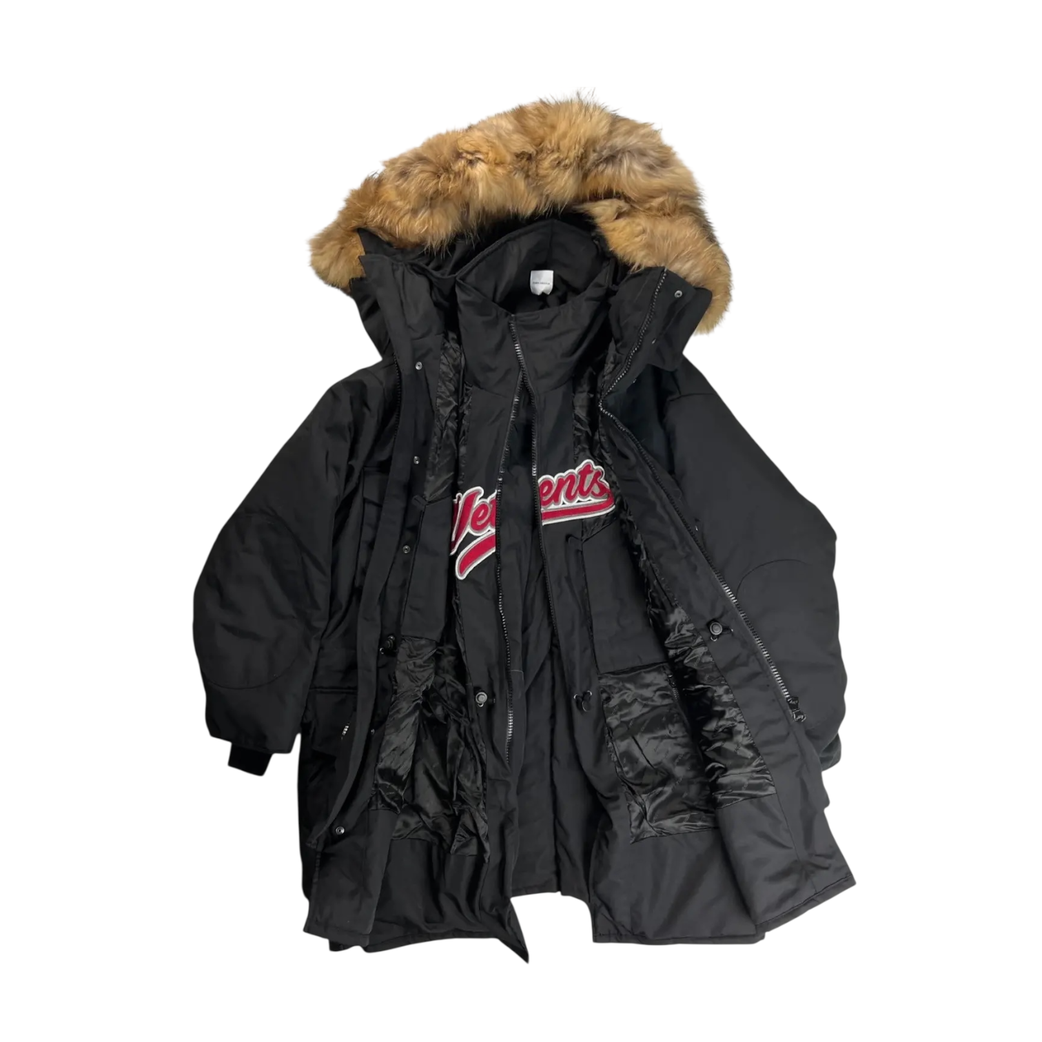 Vetements FW17 Runway Yankees Fur Hooded Layered Parka