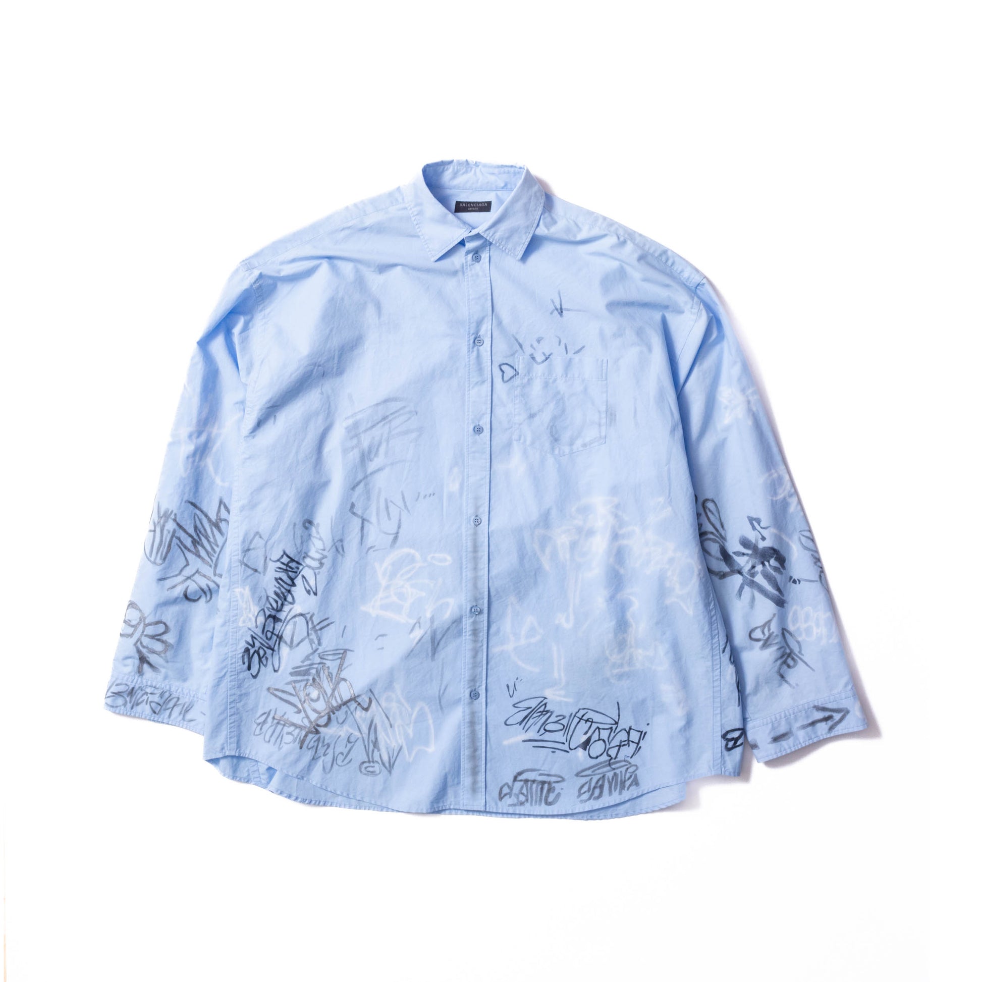 Balenciaga SS23 Mudshow Grafitti Dress Shirt