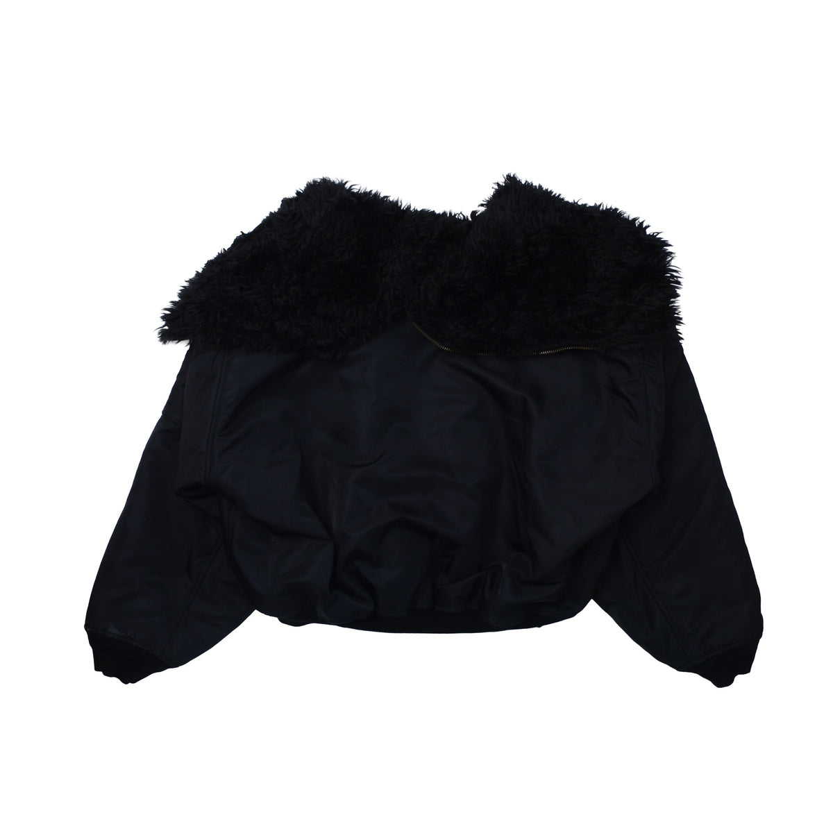 Balenciaga FW25 Fur Hooded Bomber Jacket