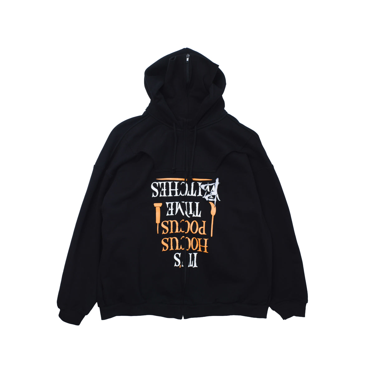 Vetements FW19 Runway Upside Down Hocus Pocus Zip-Up Hoodie
