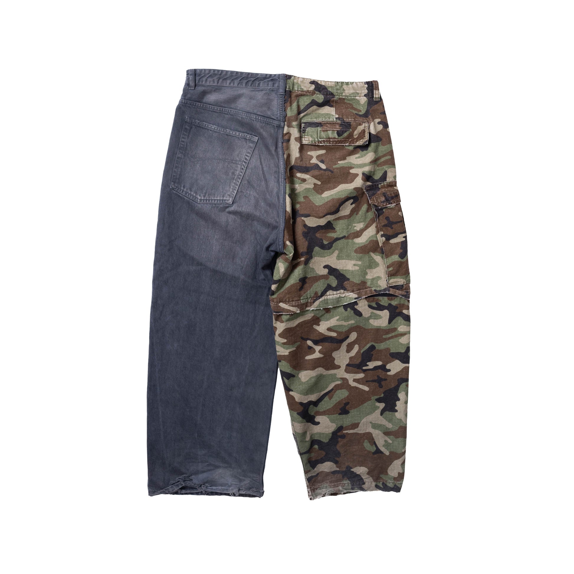 Balenciaga SS24 Hybrid Split Dark Camo Denim Pants