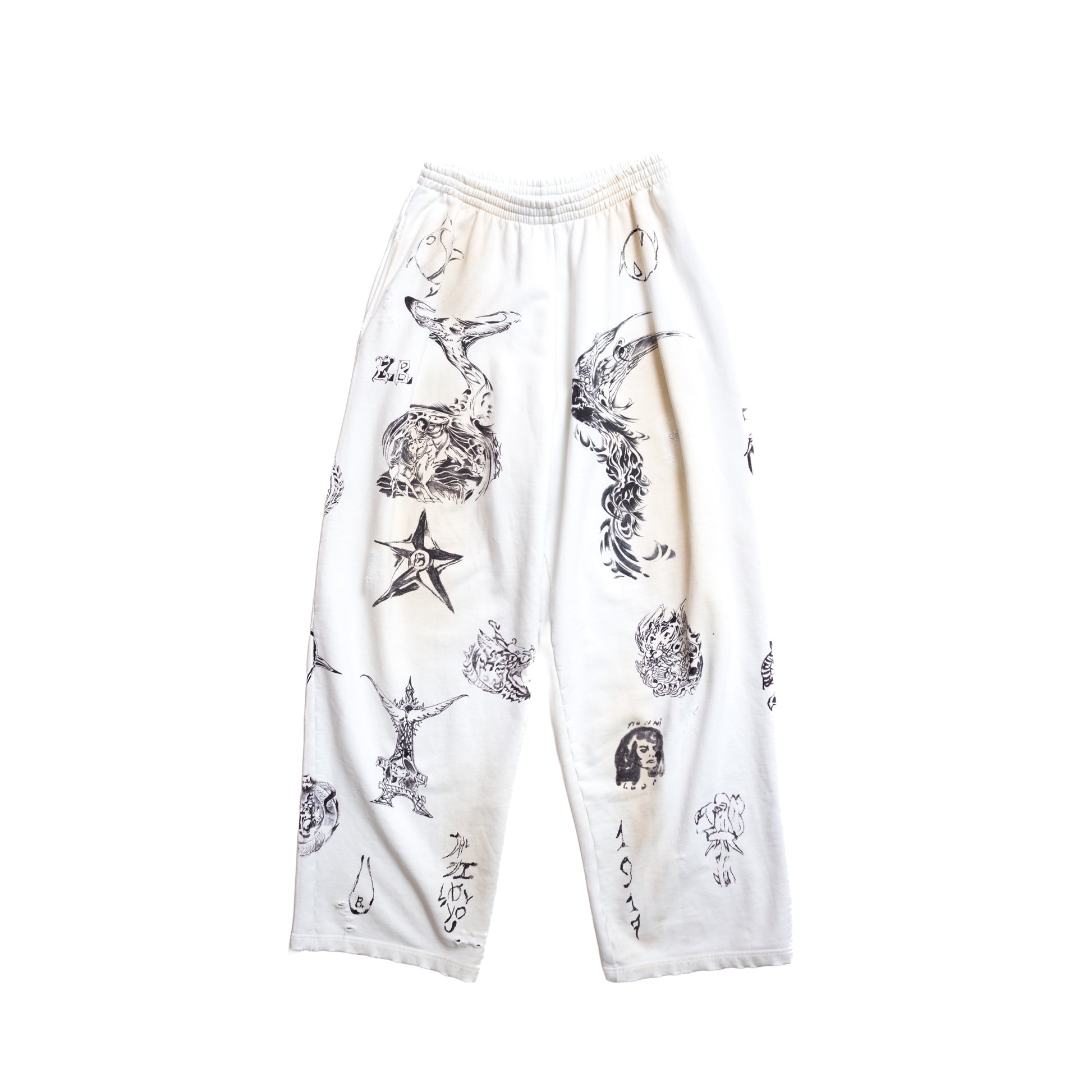 Balenciaga SS24 Distressed Tattoo Sweatpants