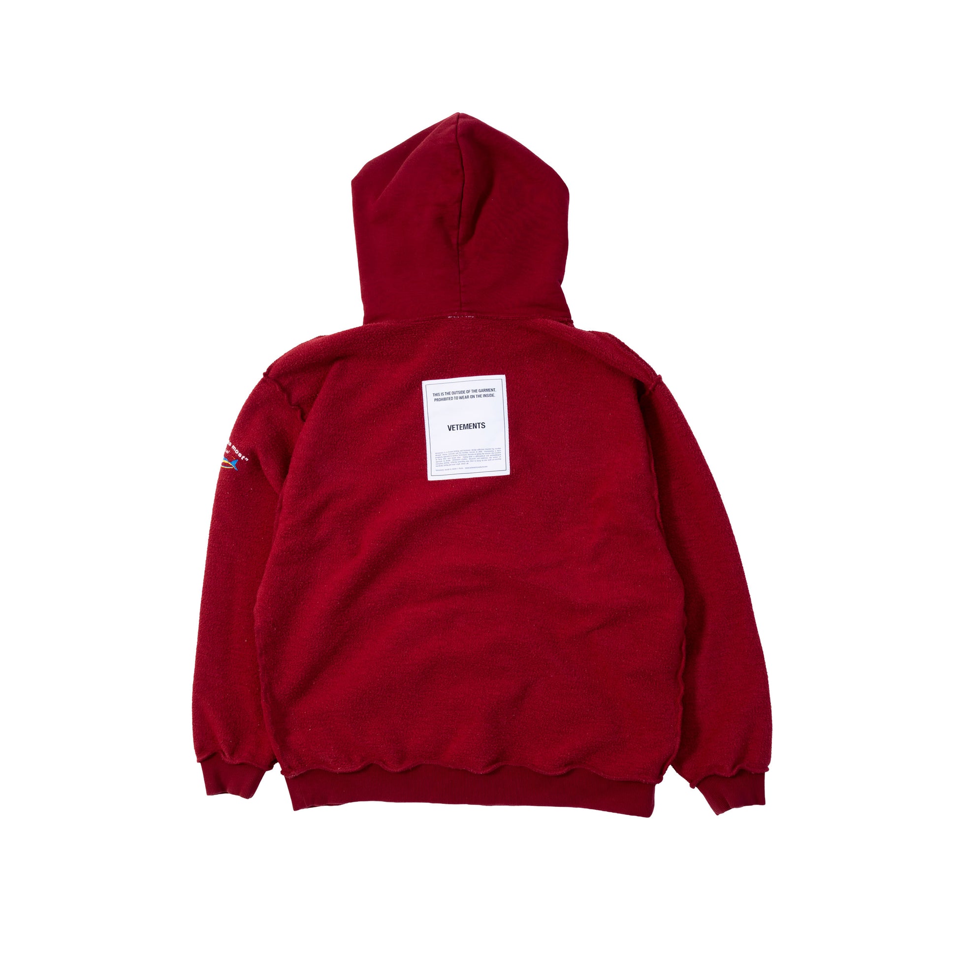 Vetements SS16 Inside Out Offshore Zip-Up Hoodie