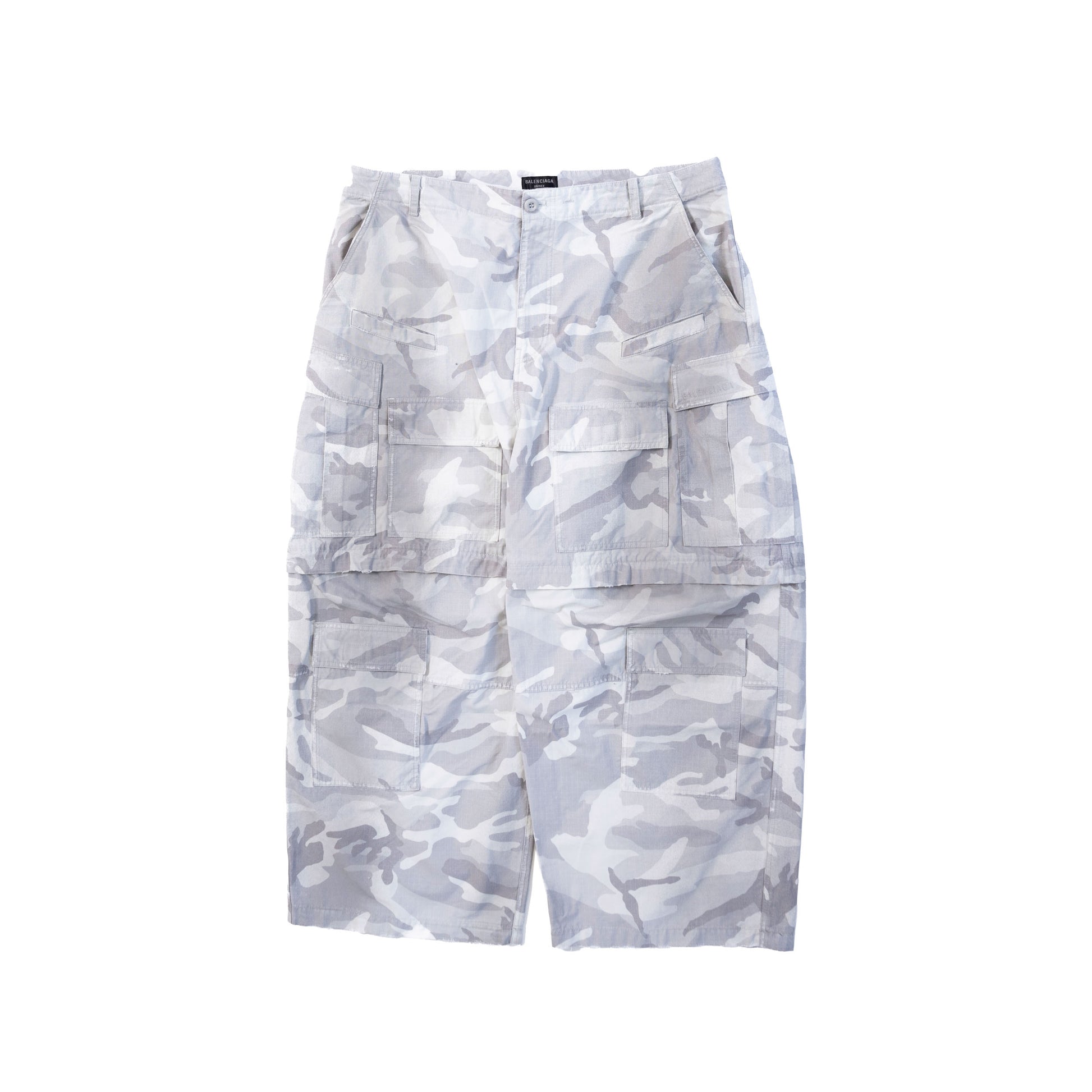 Balenciaga SS24 Snow Camo Convertible Cargo Pants