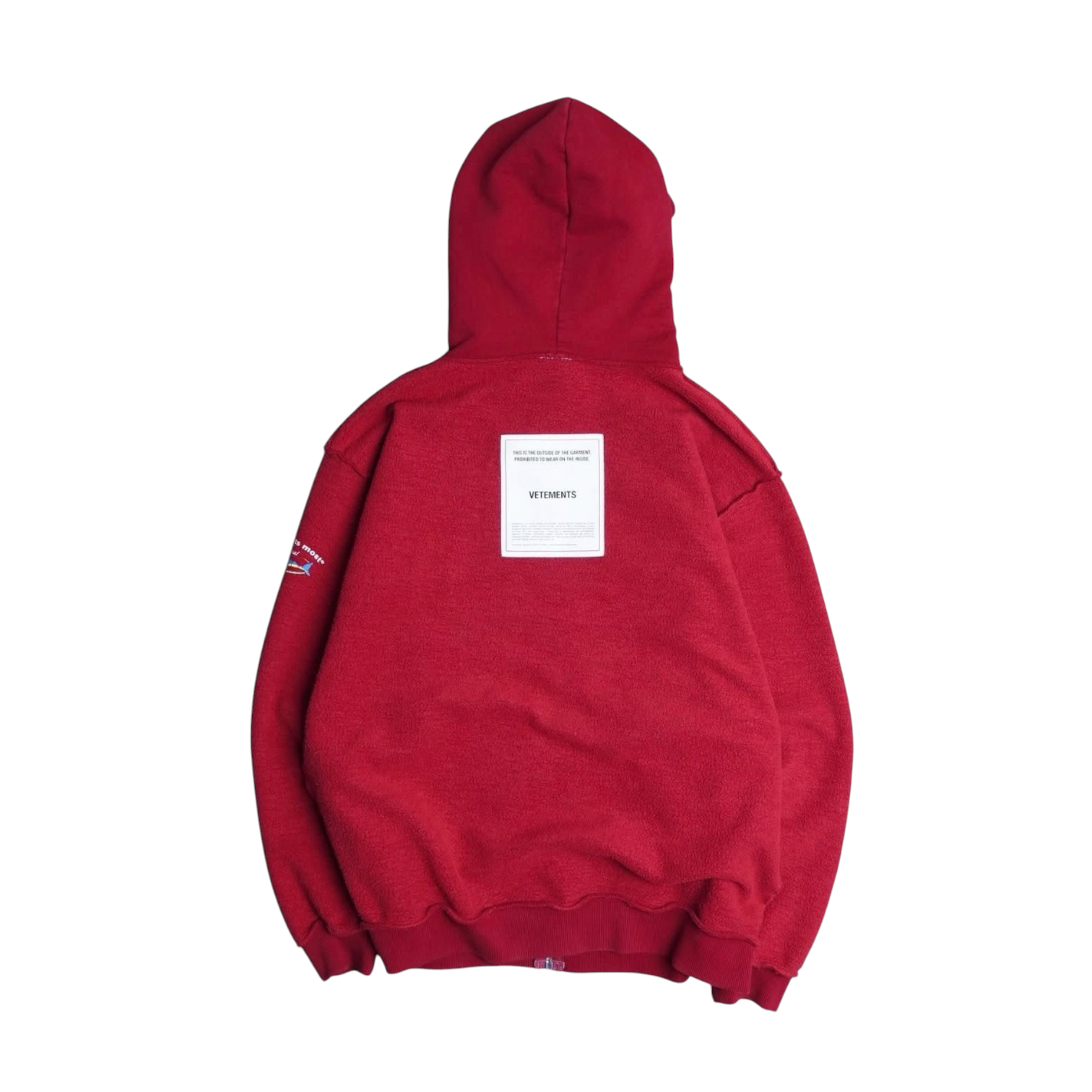 Vetements SS16 Inside Out Offshore Zip-Up Hoodie