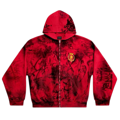トップス BALENCIAGA 23SS SKATER ZIPUP HOODIE Balenciaga SS23 Skater Graffiti Zip Up Hoodie | Penelope NYC