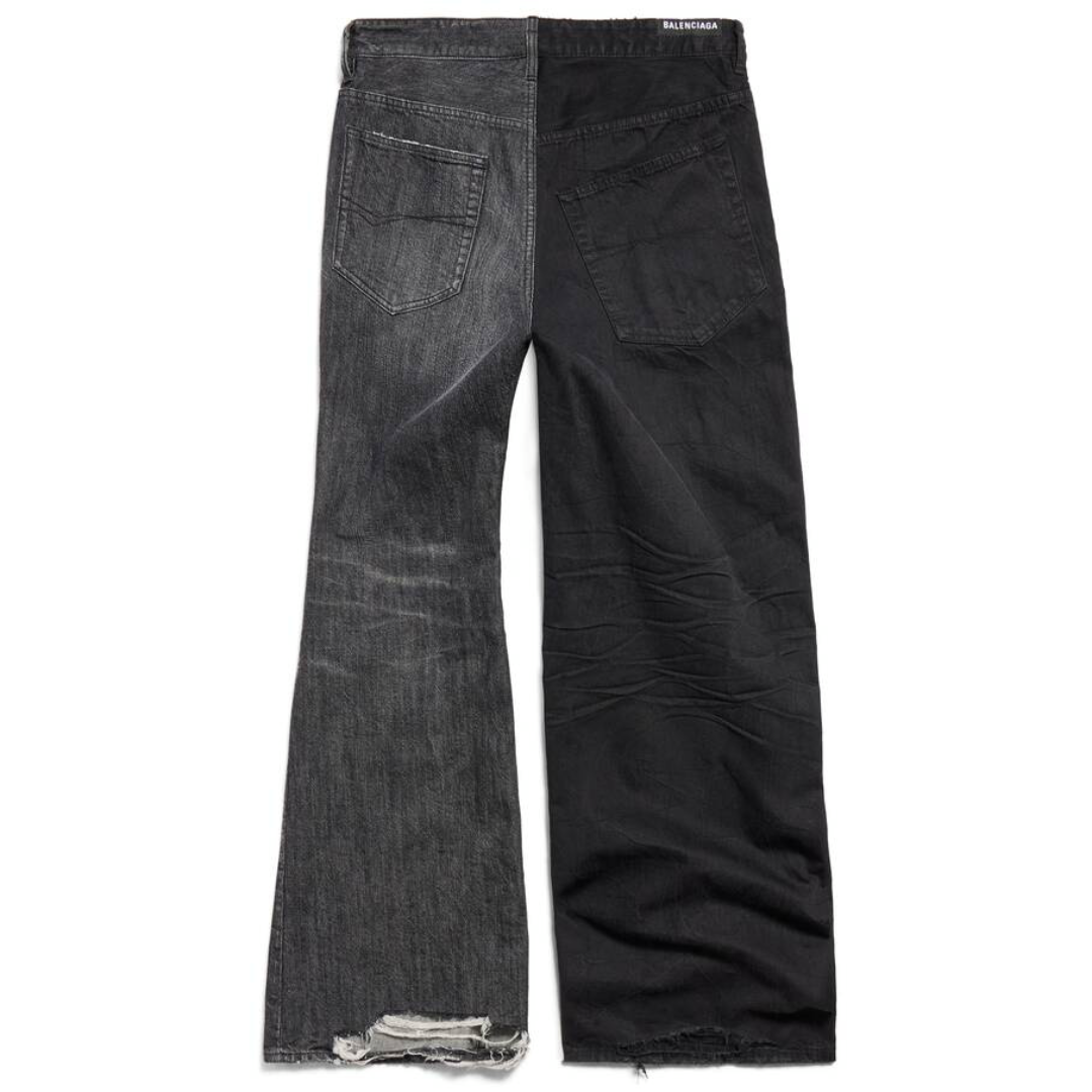 Balenciaga FW23 Fifty-Fifty Contrast Denim