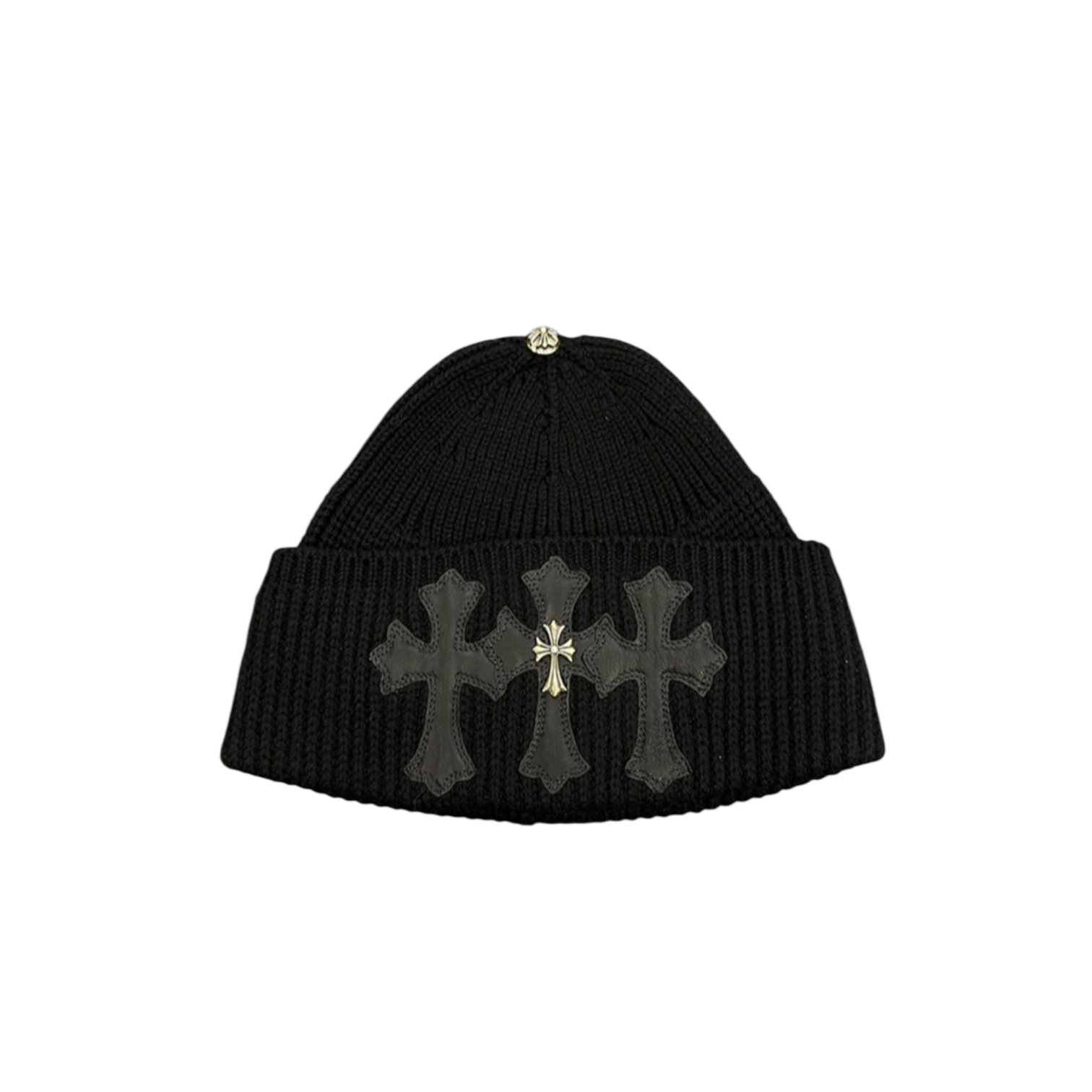 Chrome Hearts Triple Cross Patch Knit Beanie