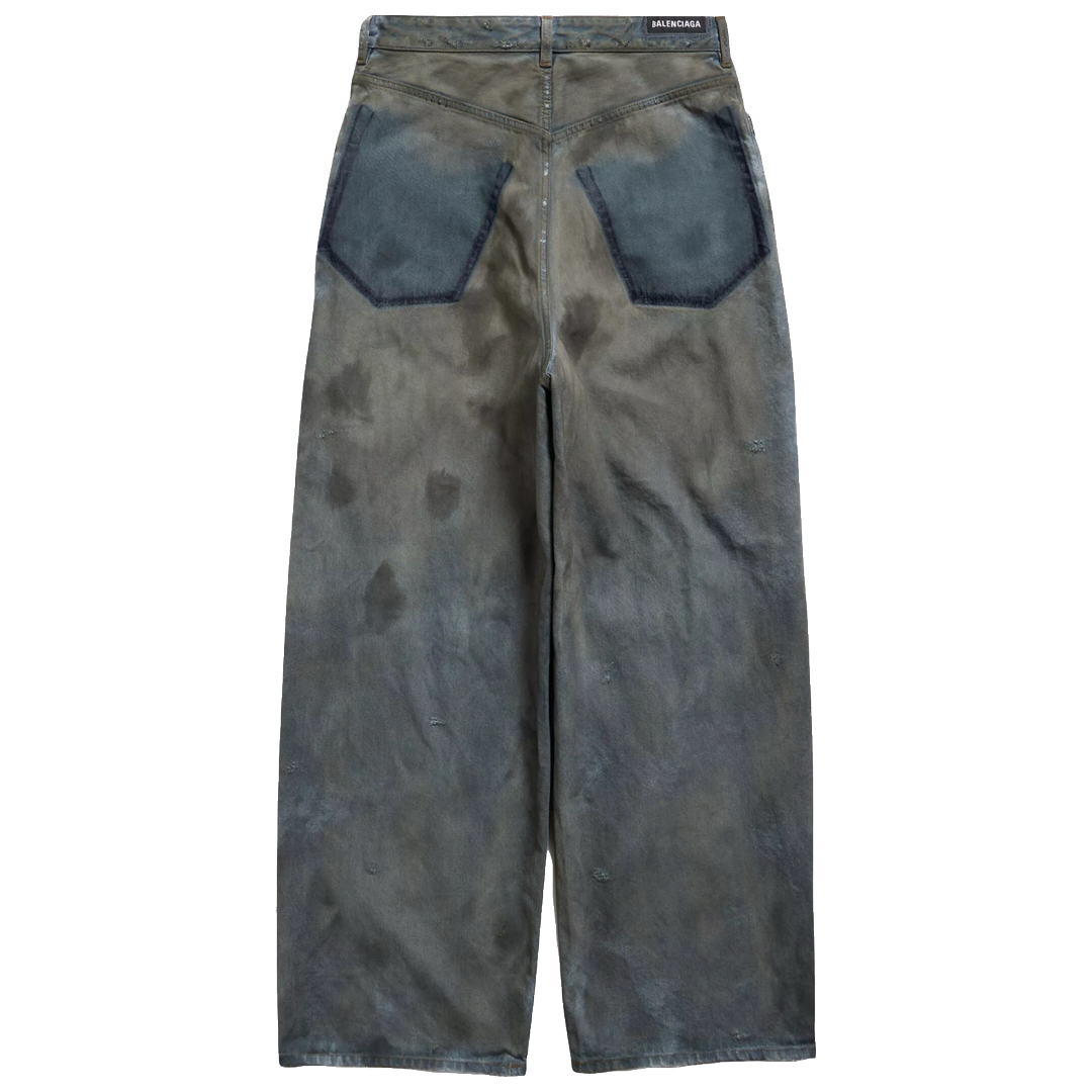 Balenciaga SS23 Reversed Patch Pocket Erosion Jeans