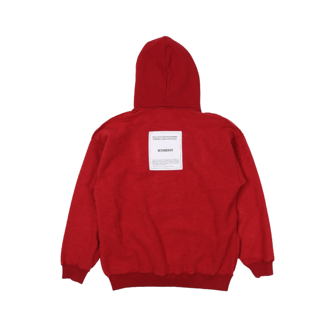Vetements SS16 Inside Out Patch Hoodie