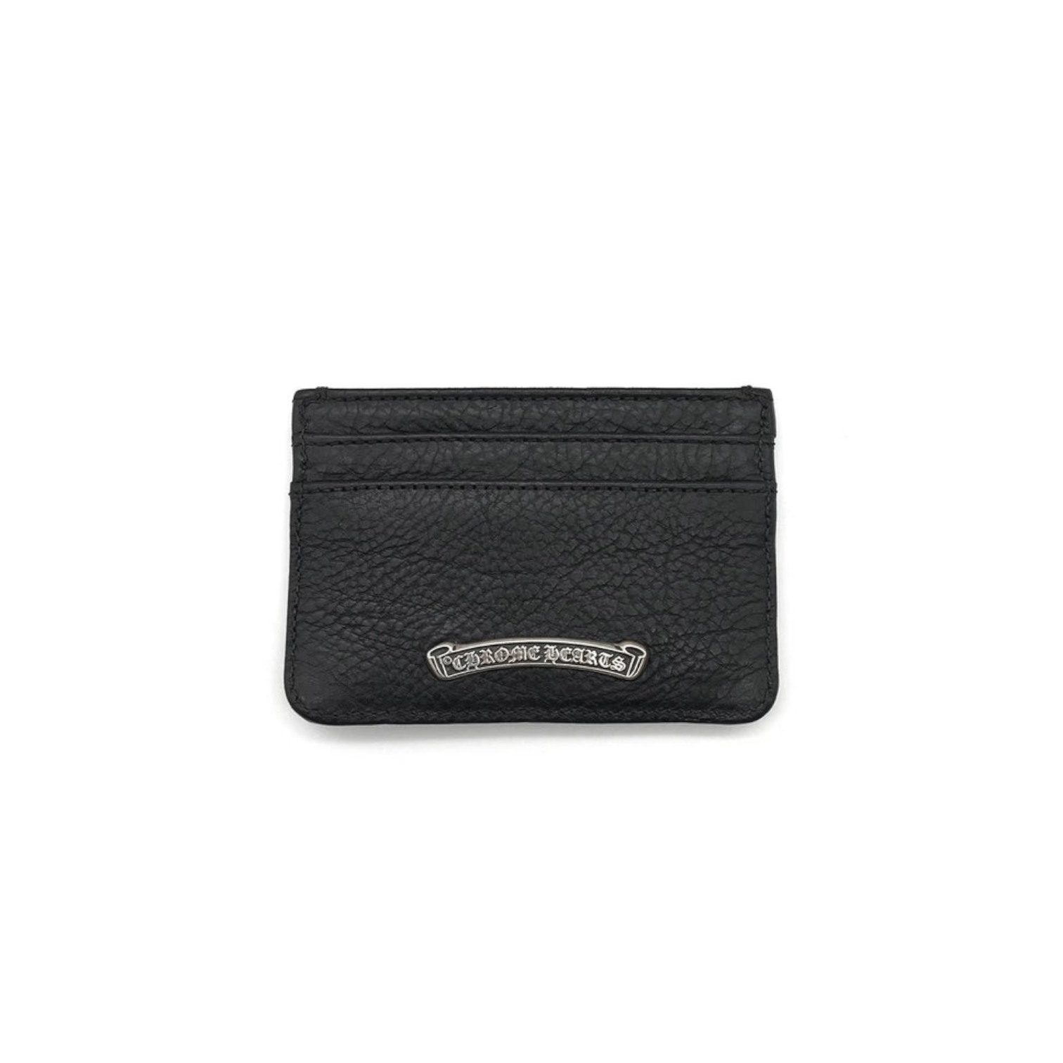 Chrome Hearts Silver Cross Leather Cardholder