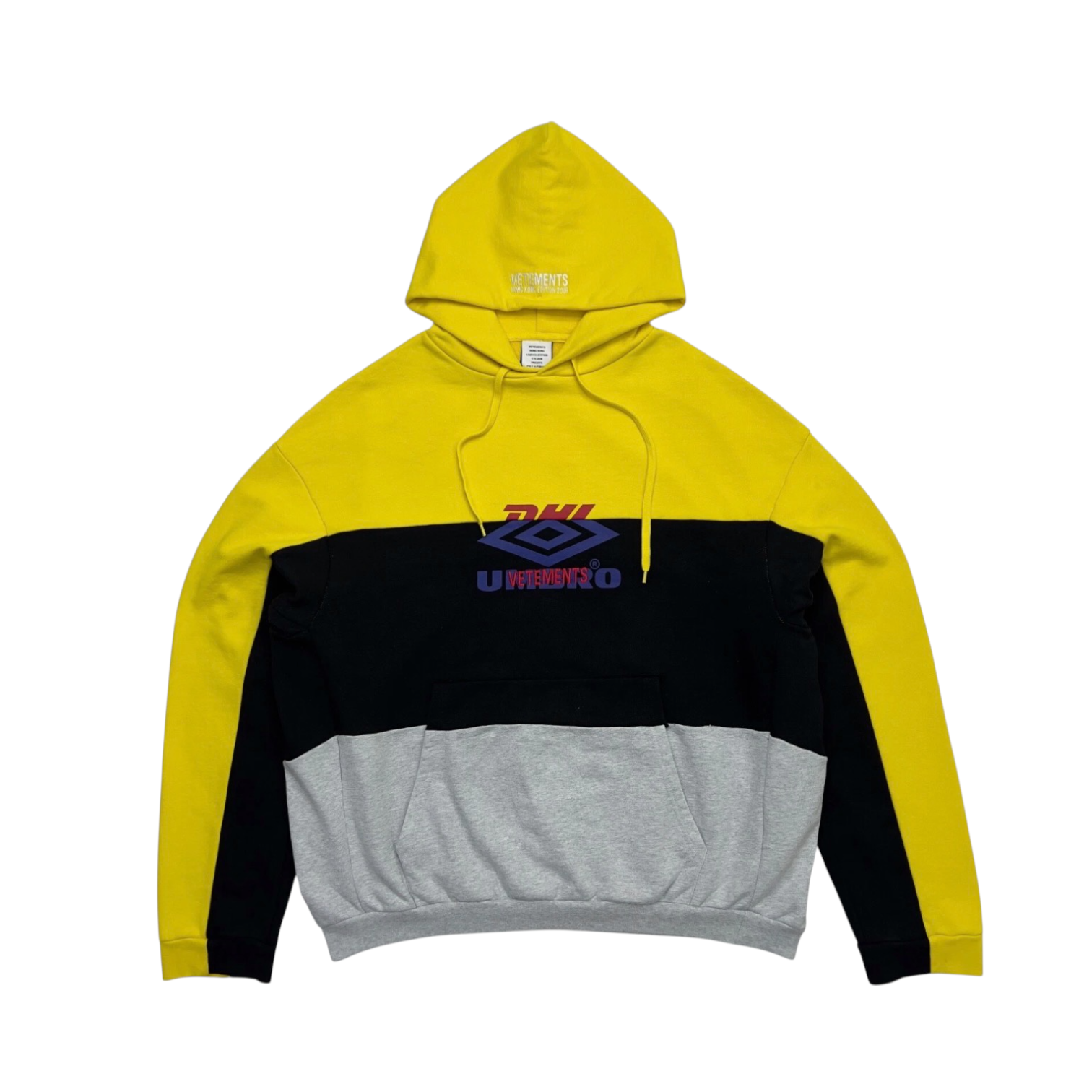 Vetements AW18 DHL Umbro Hong Kong Exclusive Cut-Up Hoodie