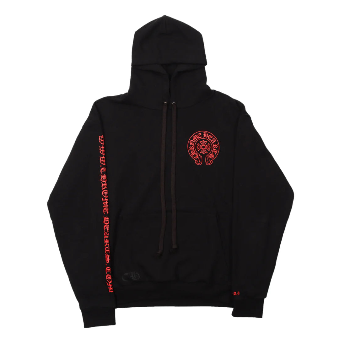 Chrome Hearts SS25 Online Exclusive Red Scroll Hoodie